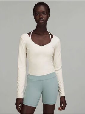 Lululemon Align Long Sleeve V-Neck Top in White Opal